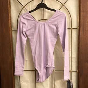 Lilac Long Sleeve Cotton Leotard
